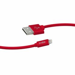 SBS silikónový dátový kábel pre iPhone s certifikáciou MFI a dĺžkou 1 meter, červený (Polo Collection)