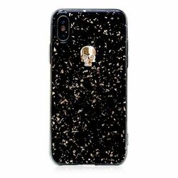 Swarovski kryt Treasure pre iPhone XS/X - Black Galaxy/Gold Skull | mp3.sk