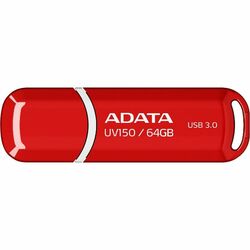USB kľuč A-DATA UV150, 64 GB, USB 3.0, rýchlosť čítania a zápisu: až 90 MB/s, červený | mp3.sk