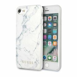 Zadný kryt Guess Marble pre iPhone SE/8/7, biely